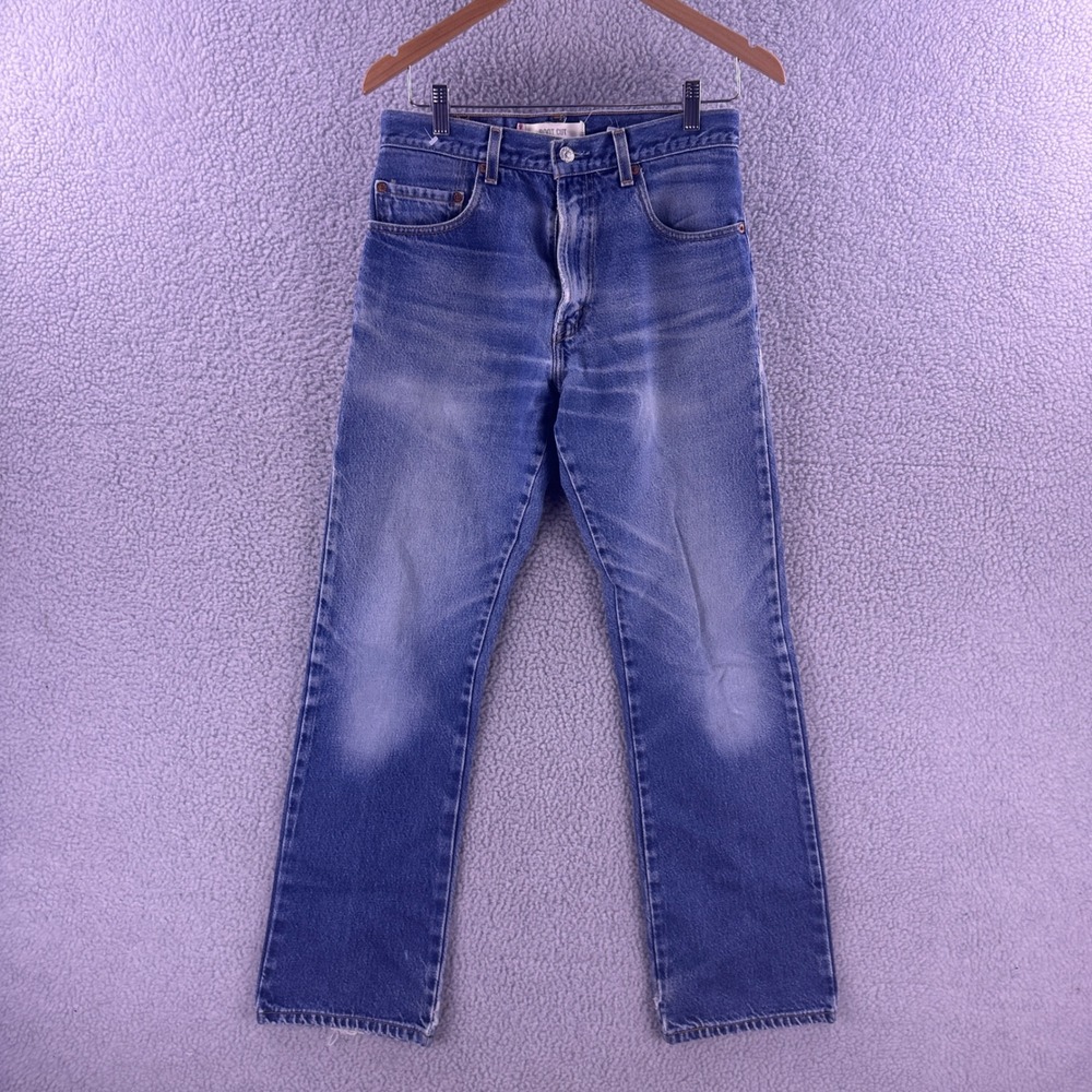 Vintage Levis 517 Mens Bootcut Jeans Blue Denim W31 L32 Distressed Baggy